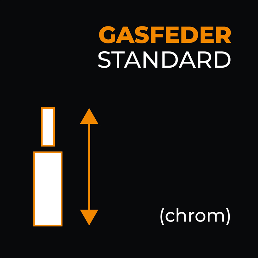 Gasfeder Chrom Standard Gasfeder Chrom Standard