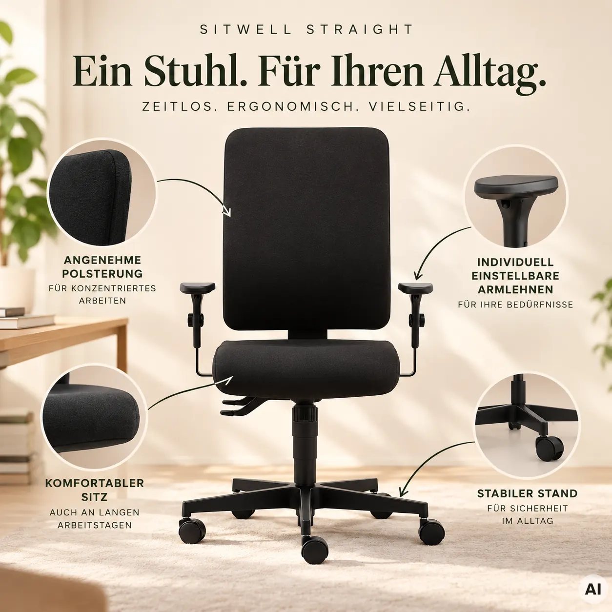Straight Polster - Bürostuhl Allrounder