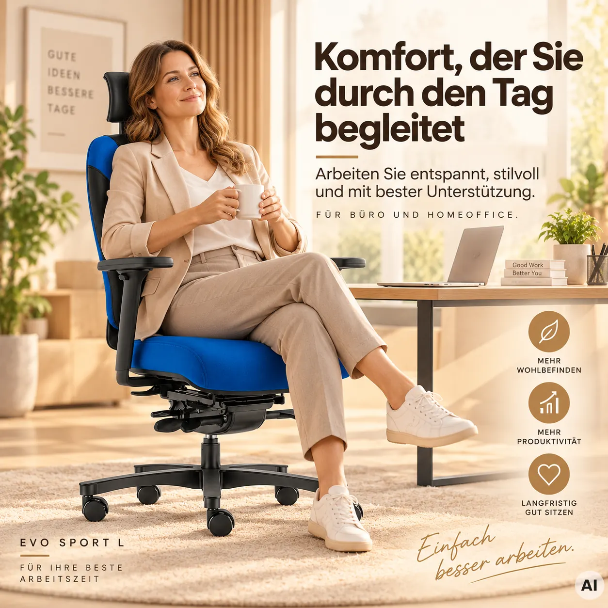 Evo Sport L mit Kopfstütze - Luxus Bürostuhl
